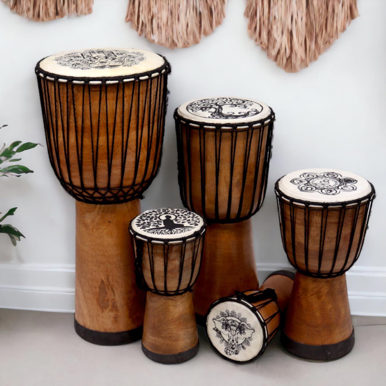 Tambor Djembe Artesanal 30cm - Feito à Mão | Universo com Alma