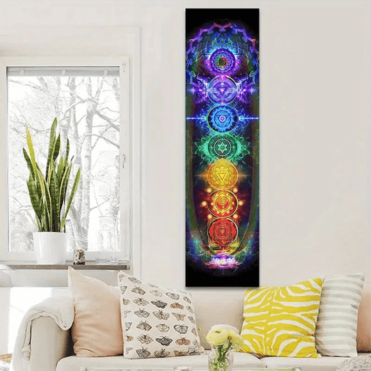 Tapeçaria Chakras Energia Cósmica - Meditação e Equilíbrio (40x150cm) - Universo com Alma ®