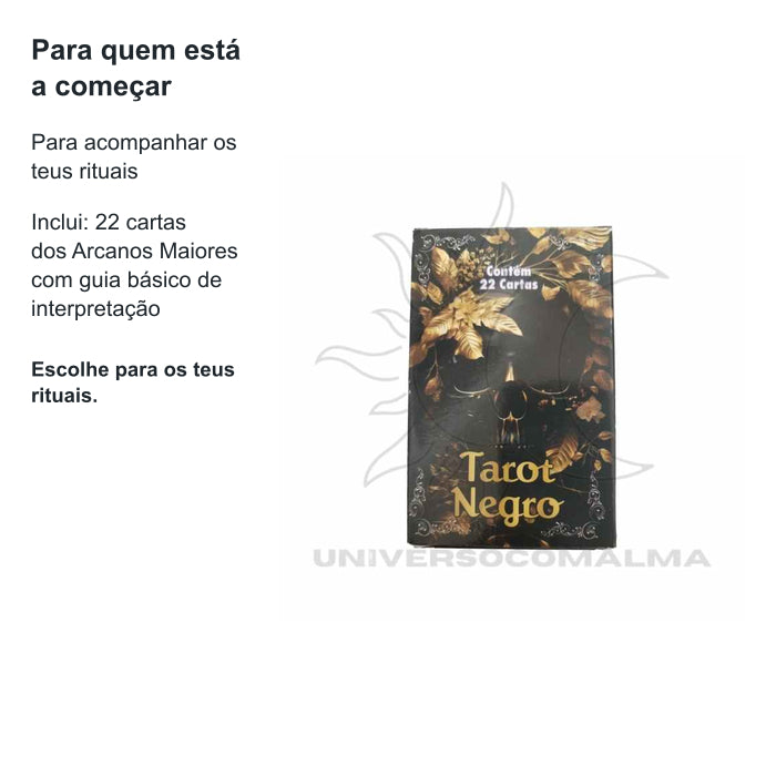 Baralho Tarot Negro - 22 Arcanos Maiores — benefícios, utilização e características
