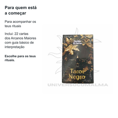 Baralho Tarot Negro - 22 Arcanos Maiores — benefícios, utilização e características