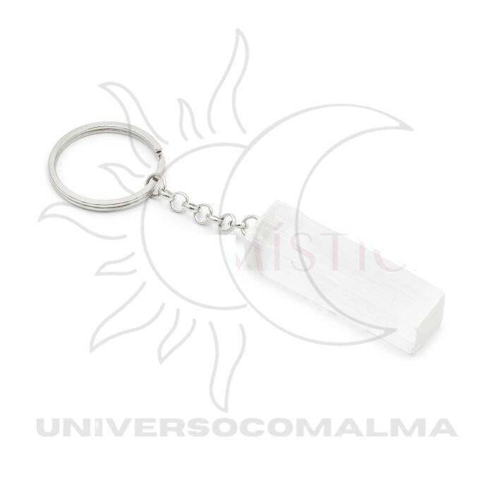 Porta Chaves de Selenite - Poderoso Cristal Energizador - Universo com Alma ®