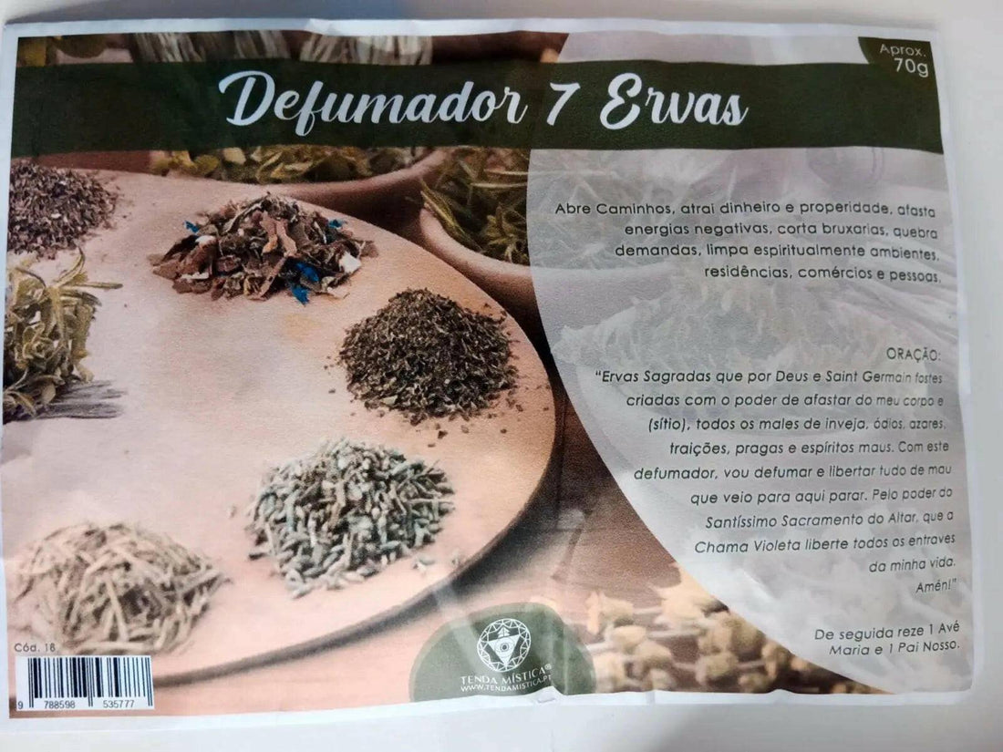 Defumador 7 Ervas (Aprox. 70g): Purificação e Harmonização com a Magia da Natureza! - Universo com Alma ®