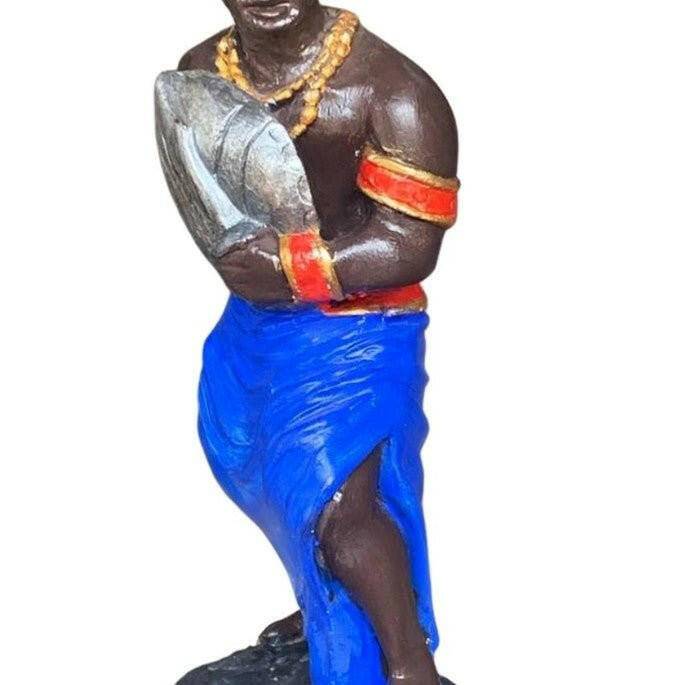 Estatueta de Ogum Africano - 23cm x 10cm - Universo com Alma ®