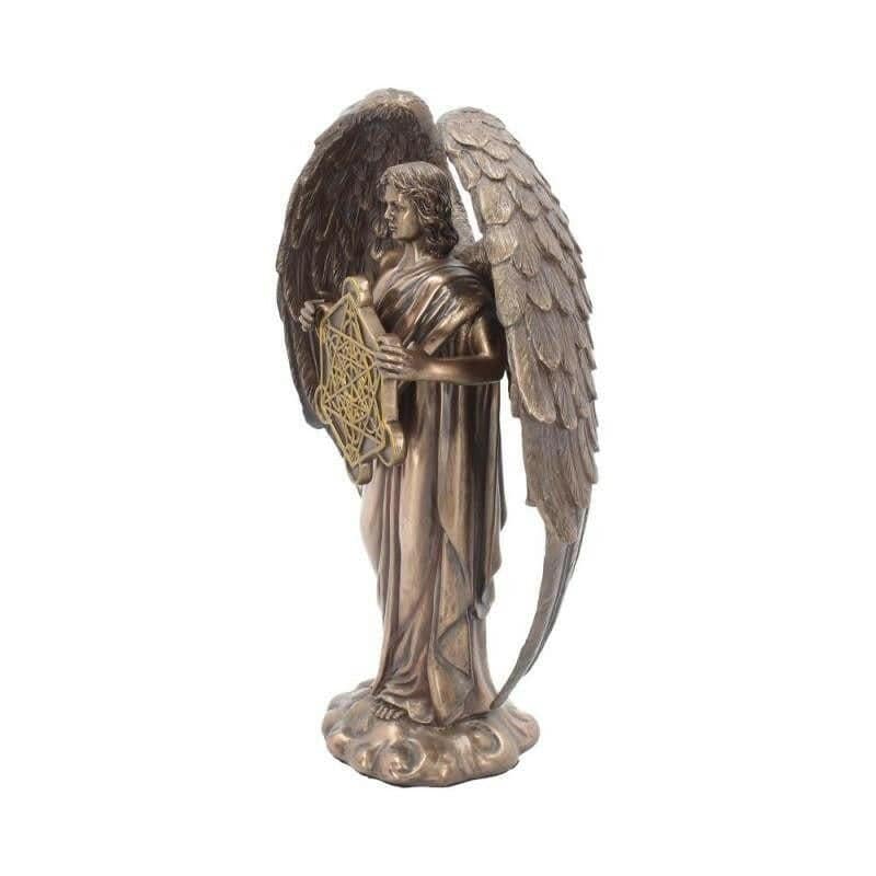 Estátua Metatron com Cubo em Resina de Bronze - Aproximadamente 26cm - Universo com Alma ®