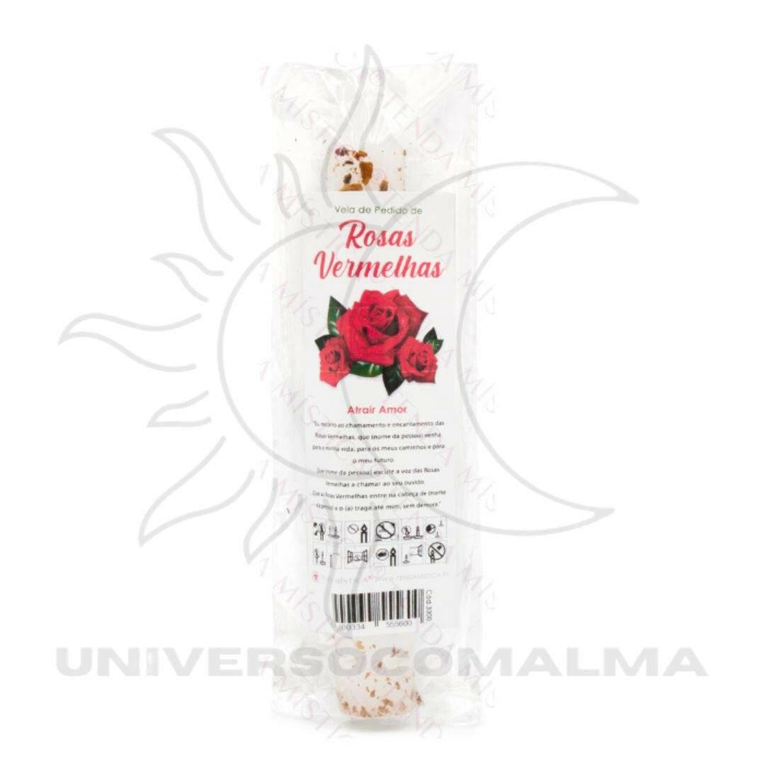 Vela de Pedido de Rosas - Atrai Amor, 20cm - Universo com Alma ®