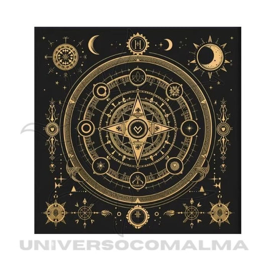 Pano de Mesa de Tarot – Fases da Lua | 50x50cm - Modelo 1