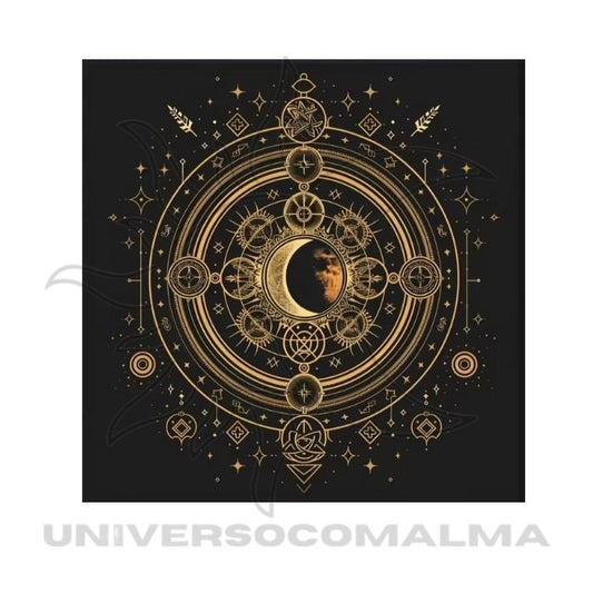 Pano de Mesa de Tarot – Fases da Lua | 50x50cm - Modelo 2