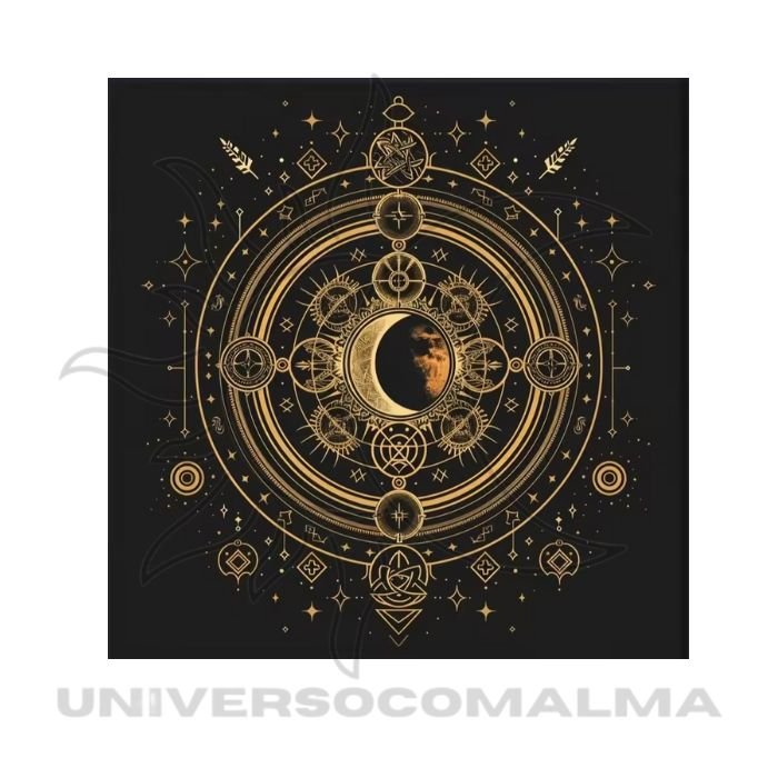Toalha de Mesa de Tarot – Fases da Lua | 50x50cm - Modelo 2