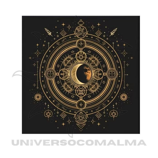 Toalha de Mesa de Tarot – Fases da Lua | 50x50cm - Modelo 2