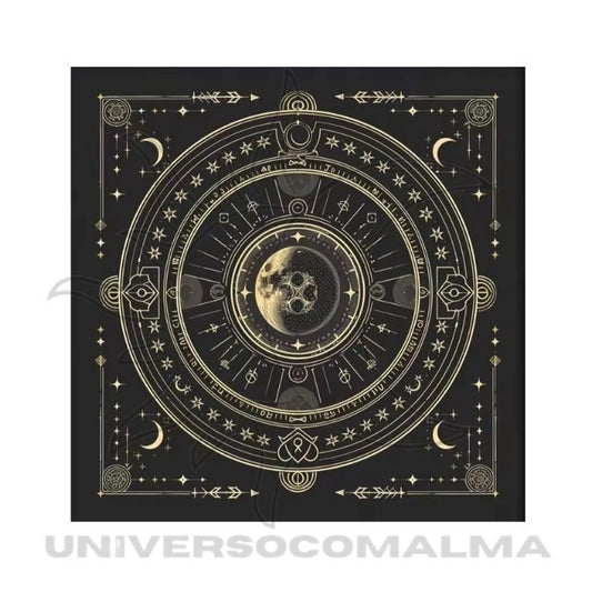 Toalha de Mesa de Tarot – Fases da Lua | 50x50cm - Modelo 3