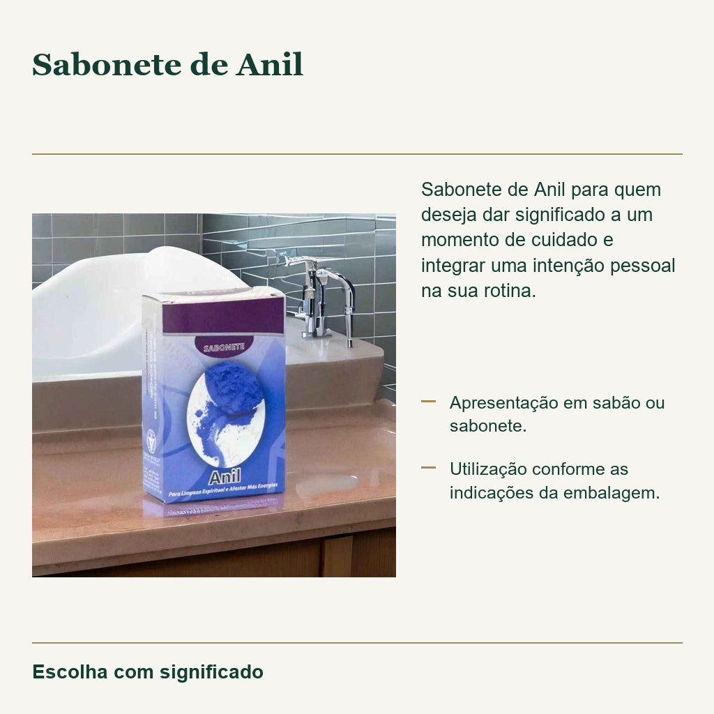 Sabonete de Anil — fotografia original, utilização e características do produto.