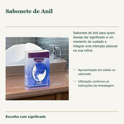 Sabonete de Anil — fotografia original, utilização e características do produto.