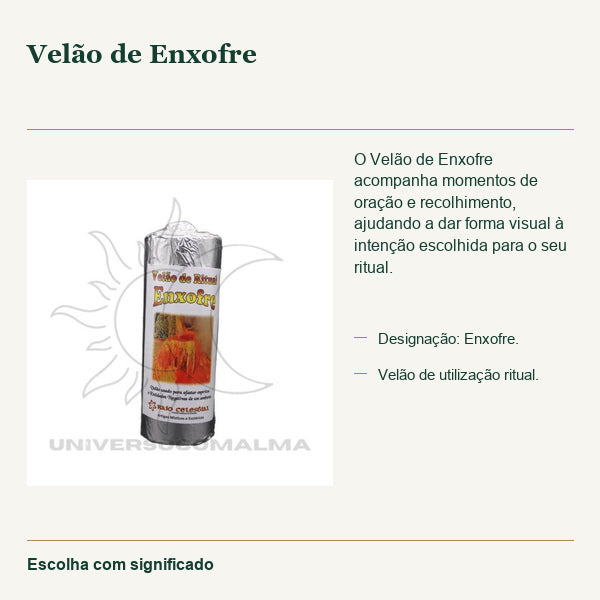 Velão de Enxofre — fotografia original e características confirmadas.