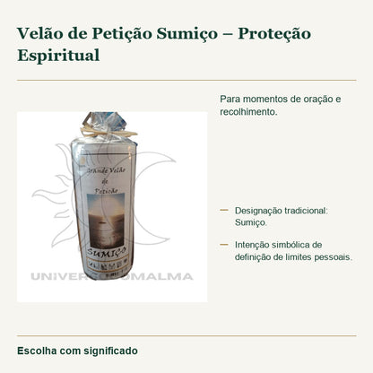 Velão de Petição Sumiço – Proteção Espiritual — fotografia original e características confirmadas.