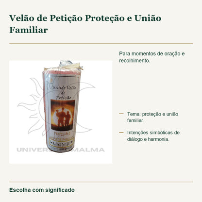 Velão de Petição Proteção e União Familiar — fotografia original e características confirmadas.