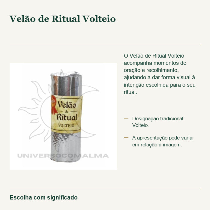 Velão de Ritual Volteio — fotografia original e características confirmadas.