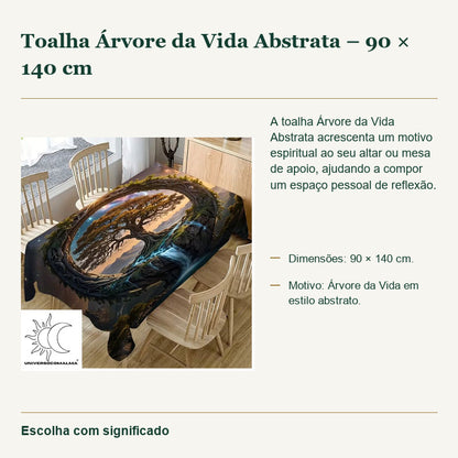 Toalha Árvore da Vida Abstrata – 90 × 140 cm — fotografia original e características confirmadas.