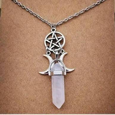 Colar Quartzo Rosa com Pentagrama: Harmonia e Espiritualidade em uma Jóia Encantadora! - Universo com Alma ®