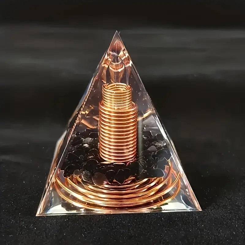 Pirâmide de Orgonite com Cobre e Turmalina - Universo com Alma ®