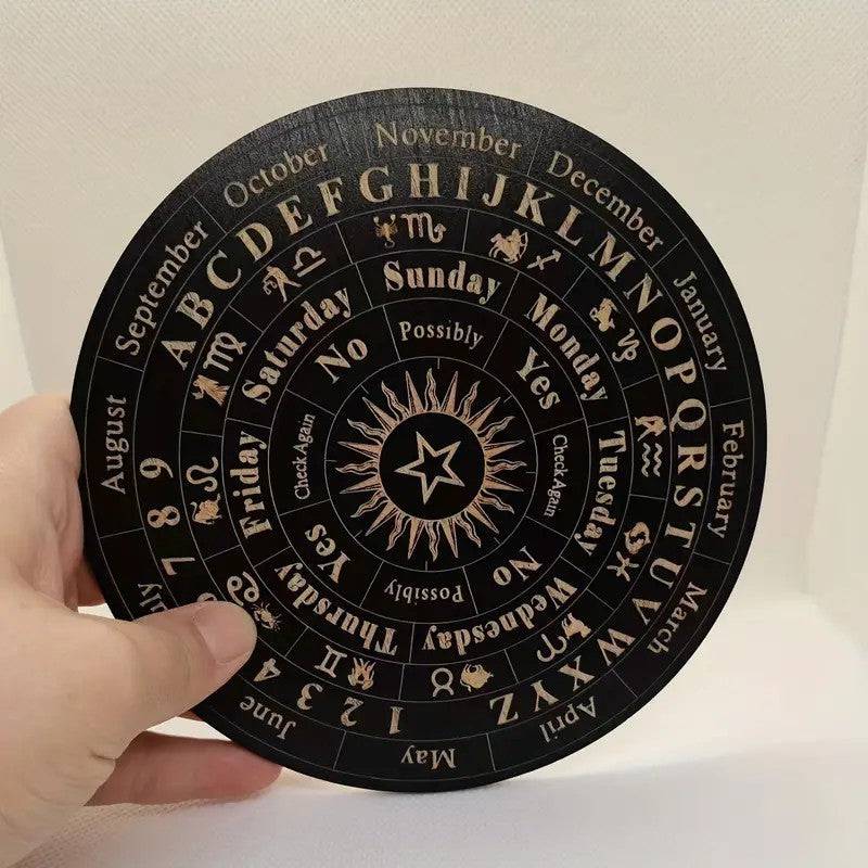 Placa de Adivinhação em Madeira - Conexão Espiritual (15x15cm) - Universo com Alma ®