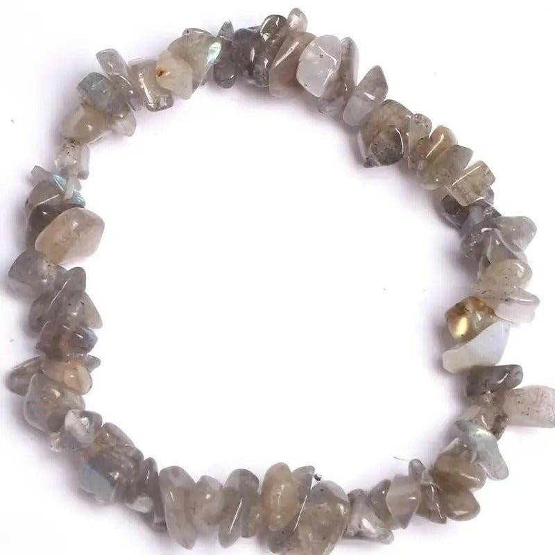 Pulseira de Pedra Natural em Labradorite - Elegância Autêntica e Energia Revitalizante - Universo com Alma ®