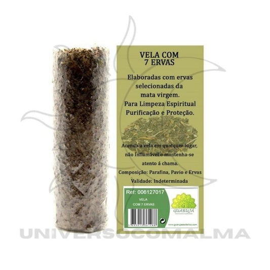Vela 7 Ervas com Sal Grosso 15 Cm