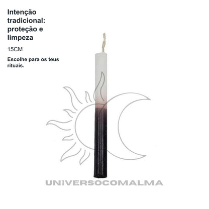 Vela Palito Branca e Preta - 15CM — benefícios, utilização e características
