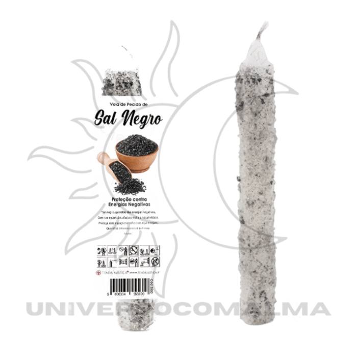 Vela Pedido Sal Negro - Proteção e Limpeza Energética