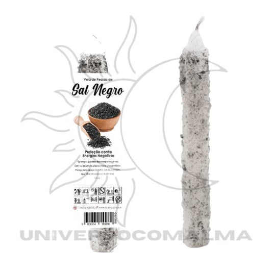Vela Pedido Sal Negro - Proteção e Limpeza Energética