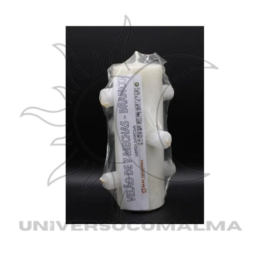 Velão Branco 7 Mechas utilizado para proteção espiritual, limpeza energética e harmonização.