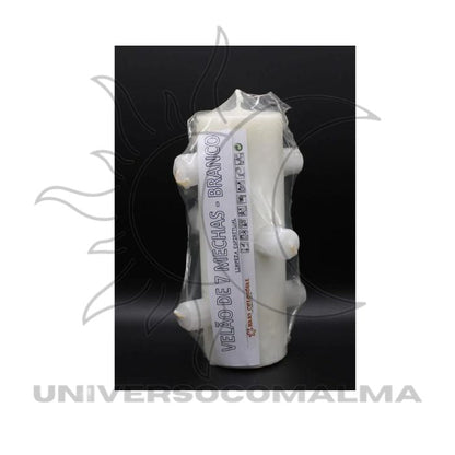 Velão Branco 7 Mechas utilizado para proteção espiritual, limpeza energética e harmonização.