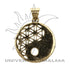 Pingente Yin Yang e Flor da Vida em Bronze - Harmonia e Equilíbrio - Universo com Alma ®